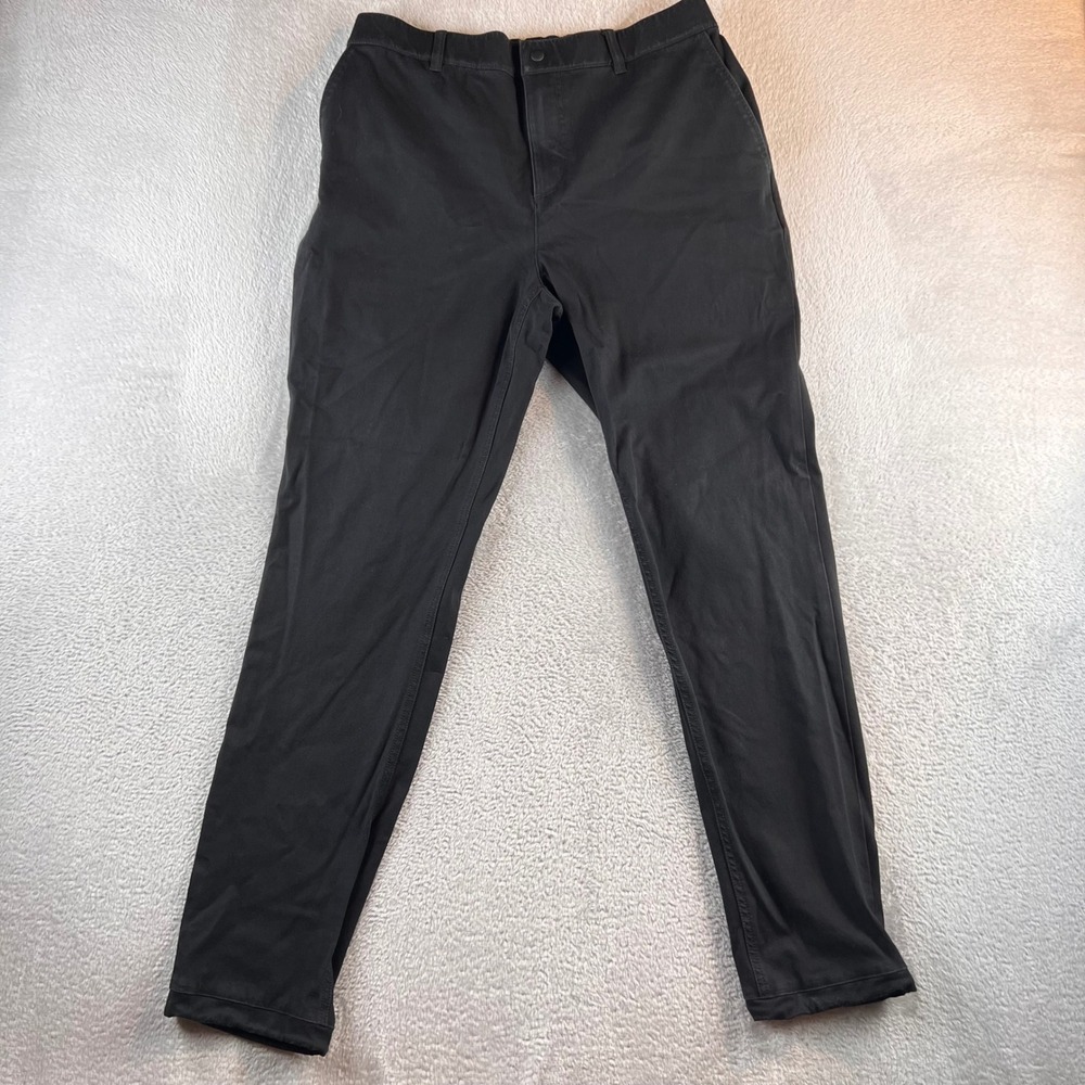 Mugsy Jeans Mens Black Stretch Chino Pants J6TNBC Size 31x30.5 Elastic Waist